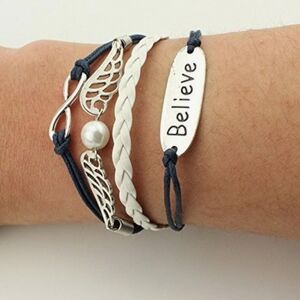 Blue and White Believe Bracelet